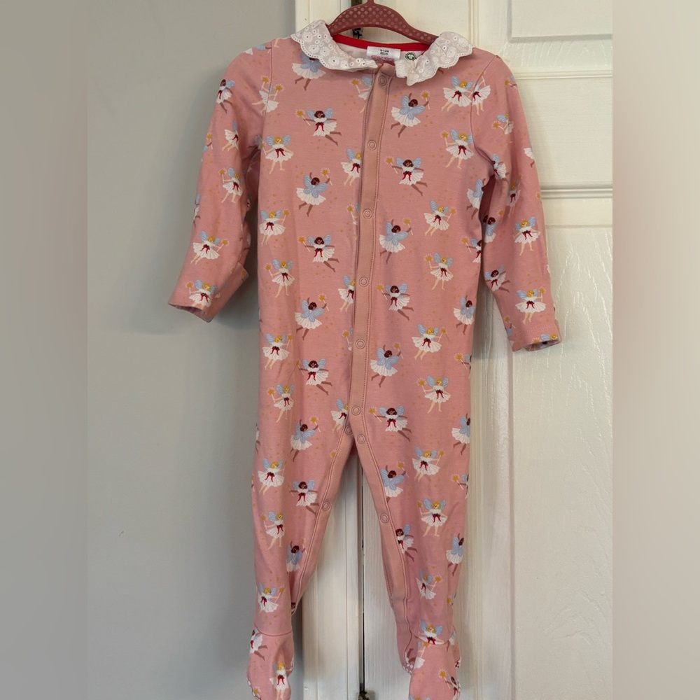 Pink Baby Boden One Piece with Ballerina Print